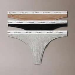 Calvin Klein Damen 3er Pack Strings Thong Unterwäsche, Mehrfarbig