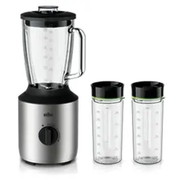 Braun PowerBlend 3 JB 3272 Standmixer mit 1,5 l Glasaufsatz und 2 Smoothie2Go Flaschen, 800 Watt