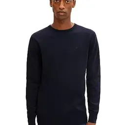 TOM TAILOR Herren Strickpullover mit Crewneck - Navy Melange, Größe M