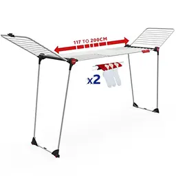 Vileda Infinity Flex Plus Wäscheständer | Ausziehbarer Flügeltrockner mit 30 m Leinen - Platzsparend & klappbar