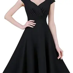 Damen Cocktail- und Abendkleid, elegant, A-Linien, V-Ausschnitt, für Hochzeit, Konfirmation und festliche Anlässe