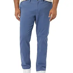 Amazon Essentials Herren Stretch-Chinohose Dunkelblau, Passform Eng, 42W / 28L