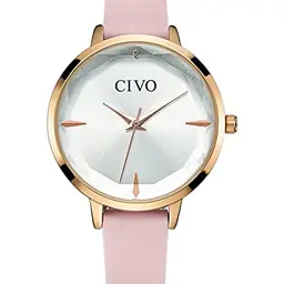 CIVO Damen Analog Quarz Uhr mit Lederarmband - Elegant & Klassisch