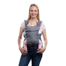 YOU+ME 4-in-1 Babytrage für Neugeborene bis Kleinkind (3,6–14,5 kg) - Ergonomisch und atmungsaktiv (Grau)