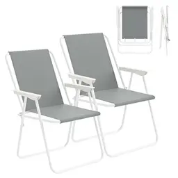 WOLTU 2er Set Faltbare Campingstühle, Leicht und Belastbar bis 100 kg, Für Garten, Balkon und Strand