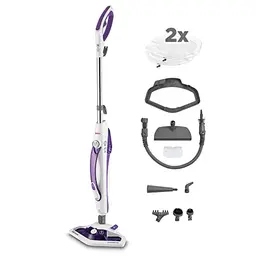 Polti Vaporetto SV440 Double – 2-in-1 Dampfreiniger, Boden- & Handgerät, abnehmbarer Wassertank, Weiß/Violett