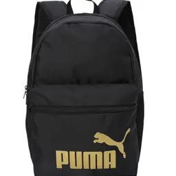 PUMA Phase Backpack Unisex Klassischer Rucksack Schwarz-Gold mit Logo