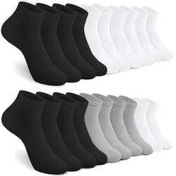 Tialfas Sneaker Socken Damen & Herren, 10 Paar, Baumwolle, atmungsaktiv, unisex, Ankle-, Laufsocken, Schwarz, Weiß, Grau
