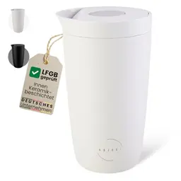 Abjoki Thermobecher 350ml SNUG – Auslaufsicherer Edelstahl-Kaffeebecher, isolates 6h, Off White