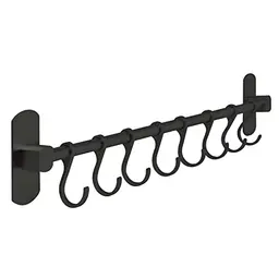 joeji's Kitchen Hakenleiste - Selbstklebende Küchenstange für Utensilien (Schwarz)