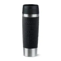 Emsa Travel Mug Classic 0,5L, Edelstahl, 6h heiß, 12h kühl, dicht, spülmaschinenfest, 360°-Trinköffnung, Schwarz