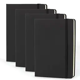 Simply Genius A5 Hardcover Tagebücher (4er-Pack) – Liniert, Schwarz, 192 Seiten