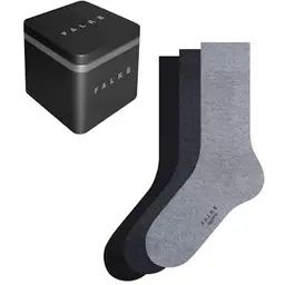 FALKE Herren Socken Happy Box Uni Multipack 3 Paar, Mehrfarbig Black Grey Mix 0010, Größe 43-46