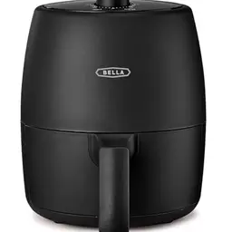 BELLA 2 L Manueller Heißluftfritteusen-Ofen, 5-in-1 Multikocher, Antihaftbeschichtete Schale, 1200W, Mattschwarz