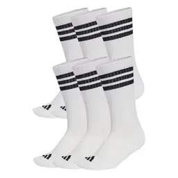 adidas 3 Streifen Essentials Unisex Sportsocken 6er Pack, weiß/schwarz, Größe 45-48