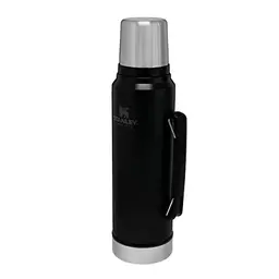 Stanley Classic Thermosflasche 1L - Hält 24 Stunden heiß oder kalt - Edelstahl - BPA-frei - Spülmaschinenfest - Matte Black