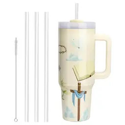 WALLFID 40oz Edelstahl Thermobecher mit Deckel & 3 Strohhalmen - Ideal für Kaffee, Tee und Smoothies