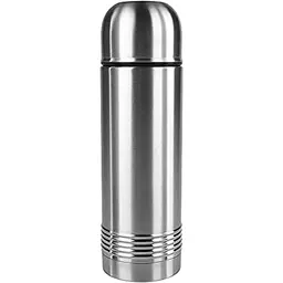 Emsa Senator Isolierflasche, 700ml, Edelstahl, Silber, Thermobecher mit Safe Loc Verschluss