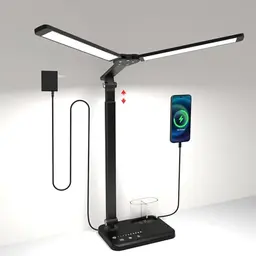 iVict LED-Schreibtischlampe, höhenverstellbar, dimmbar mit USB-Ladeanschluss, 5 Lichtmodi, Touch Control für Lesen und Arbeiten