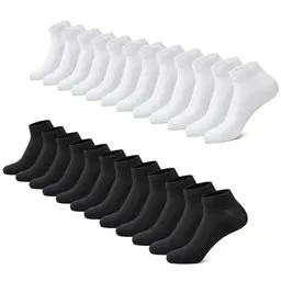 FALARY Sneaker Socken für Herren und Damen, 12 Paar, Kurzsocken in Schwarz/Weiß, Größen 39-42