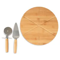 TARUNMO 12 Inch Bamboo Pizza Peel Set with Paddle and Cheese Knife