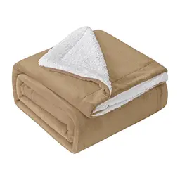 Mixibaby Kuscheldecke, extra dicke Sofadecke, Größe: 150 x 200 cm, Farbe: Beige