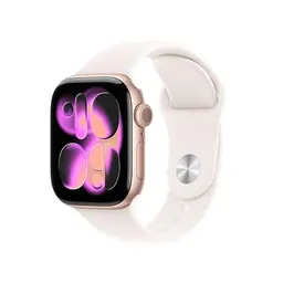 Apple Watch Series 11 GPS 42 mm mit Roségold Aluminiumgehäuse und Blassrosafarbenem Sportarmband