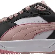 PUMA RBD Break Low Unisex-Sneaker, Weiß-Rosa-Schwarz, 4 UK