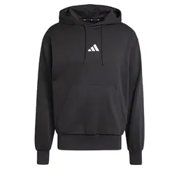 adidas Herren Essentials Feelcozy Fleece Hoodie Sweatshirt, Schwarz/Weiß, Größe L