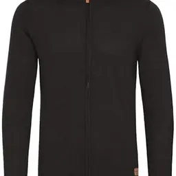 Blend Herren Strickjacke Cardigan mit Stehkragen und Reißverschluss, Baumwollmischung, Größe XXL, Farbe Schwarz