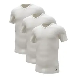 Adidas Herren T-Shirt (3er Pack) V-Ausschnitt, Weiß, Gr. S-3XL