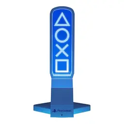Paladone PlayStation 3-in-1-Kopfhörerständer & Ladestation mit Controller-Halterung, 2 USB-C, RGB-Licht, offiziell lizenziert für Gamer