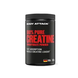 Body Attack Creatin Monohydrat 500 g - Hochwertiges Kreatin Pulver - Reines Kreatin zum Selbstdosieren - Made in Germany