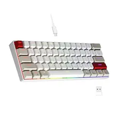 Newmen GM610 Kabellose Gaming Tastatur 60% TKL Mini QWERTY - RGB Beleuchtung, Hot Swap, Rote Schalter