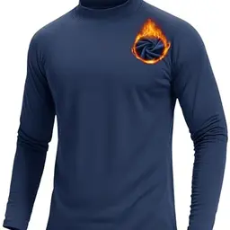 TACVASEN Herren Langarm Funktionsshirt Stehkragen Sportpullover Navy 3XL