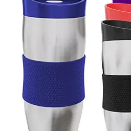 Praknu Thermobecher 400ml - Auslaufsicher & Hält Warm - Spülmaschinenfest (Blau)