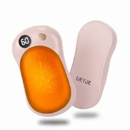 OKYUK 2er Handwärmer, Wiederaufladbar, 5000 mAh, 3 Stufen, auch als Powerbank, Ideal für Camping und Geschenke (Rosa)