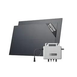 ECOFLOW STREAM Balkonkraftwerk Basic Kit mit 800 W Mikro-Wechselrichter und 2 × 450 W PV Solarpanels für Balkon, Garten und Dach