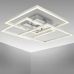 B.K.Licht LED Deckenlampe, schwenkbar, warmweiß, 40W, 4000 Lumen, 56,8x56,8x9,5 cm, Chrom