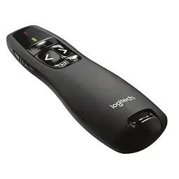 Logitech R400 Presenter - Kabellose 2.4 GHz Verbindung, 15m Reichweite, Roter Laserpointer, 6 Tasten, Schwarz