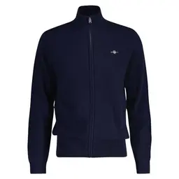 Gant Herren Zip Cardigan aus extrafeiner Lambswool, Marine, Größe M