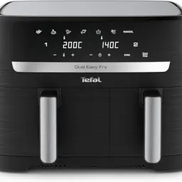 Tefal Dual Easy Fry Heißluftfritteuse 8,3 L - Airfryer mit 2 Kammern, 7 Programme, 2700 W, spülmaschinenfest