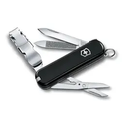 Victorinox Taschenmesser Nail Clip 580, Multitool für Maniküre und Pediküre, 8 Funktionen, Schwarz
