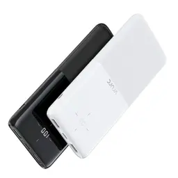 VRURC 10000mAh Power Bank (2 Stück) tragbares Ladegerät mit LED-Anzeige, kompatibel mit iPhone und Android (schwarz, weiß)