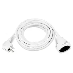 REV Verlängerungskabel 5m mit Winkelstecker - 3680W, weiß