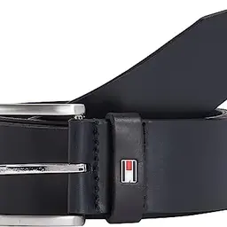 Tommy Hilfiger Herren Gürtel New Denton Belt 4.0, Leder, Blau (Midnight), 100 cm