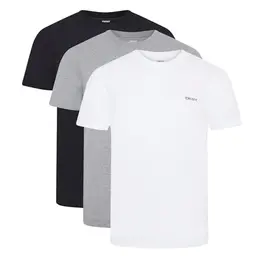DKNY Giants Herren T-Shirt Baumwolle 3er Set Kurzarm Freizeit Sport Atmungsaktiv Bequem