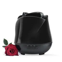 Earnest Living Rosen Aroma Diffuser 150 ml – Mini Duftdiffusor für ätherische Öle mit 7 LED-Farben – Schwarz