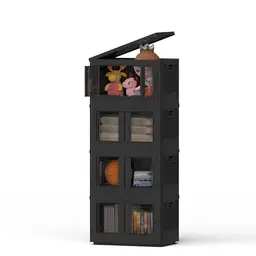FLEXISPOT faltbare Aufbewahrungsbox, stapelbar, 32L, Schwarz