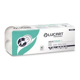 Lucart Professional AquaStream 10 Rollentoilettenpapier, 10 Rollen à 200 Blatt, Ideal für öffentliche und Bürotoiletten